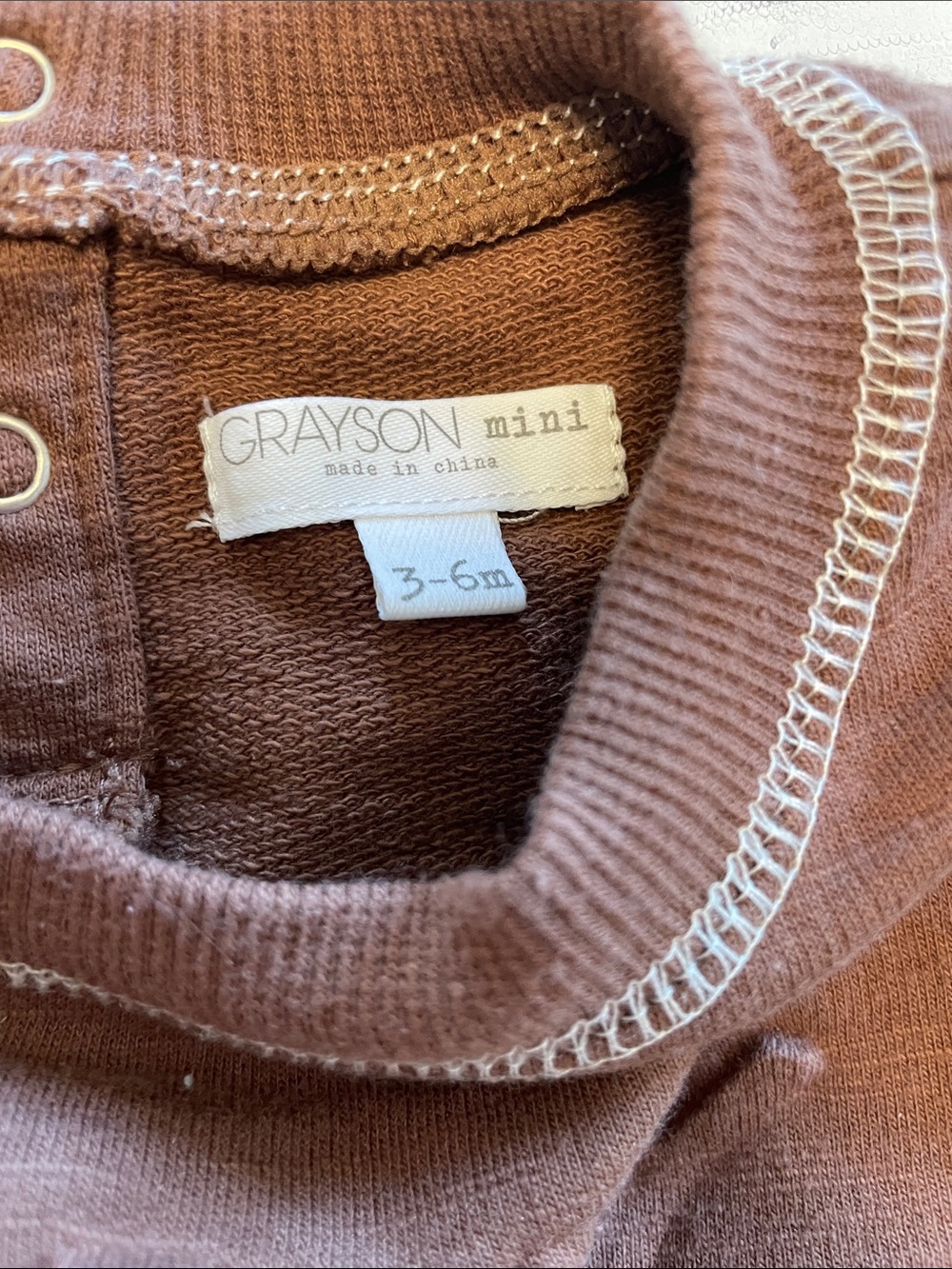 Brown Crewneck Sweatshirt 3-6 mo. - Picture 3 of 5